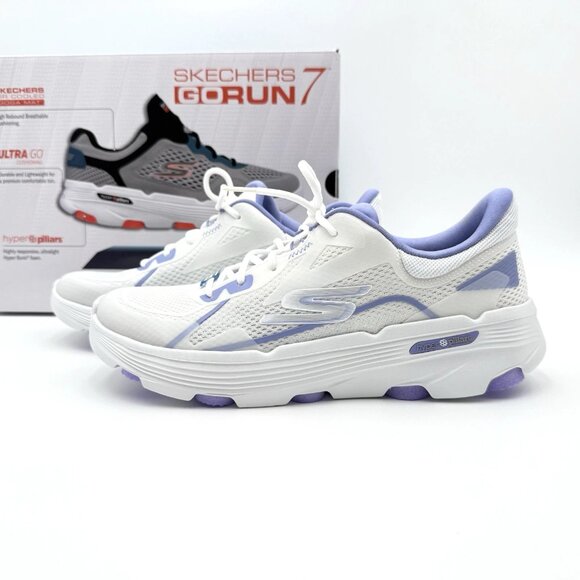 Skechers Go Run 7.0 Interval Sneaker Women's Size 9 White Lavender 129336/ WLV - Picture 1 of 9